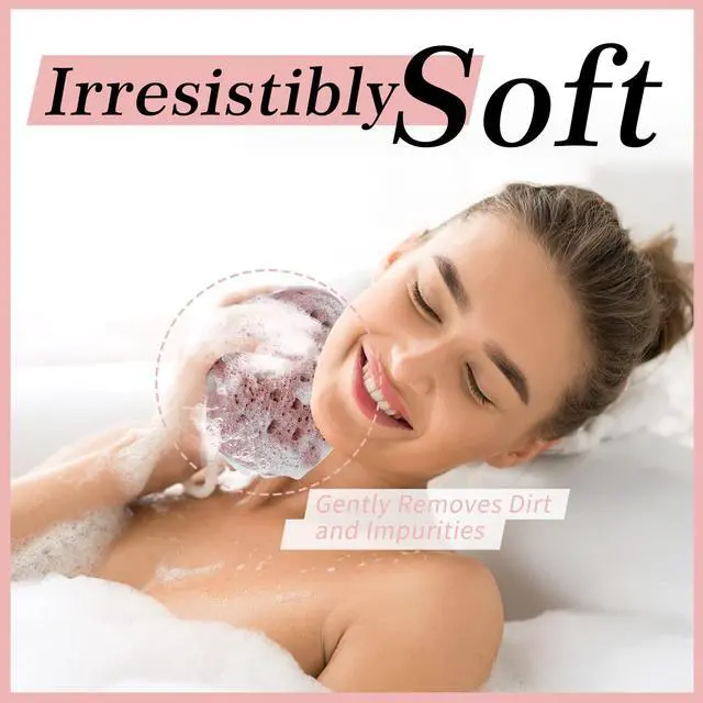 Alt view image 5 of 7 - 3 Pcs Bath Sponge for Women, Men, Teenager, Body Wash Sponges Loofah Body Scrubber, 3 Colors & Large Size Shower Pouf Cleaning Loofahs for Shower Exfoliating
