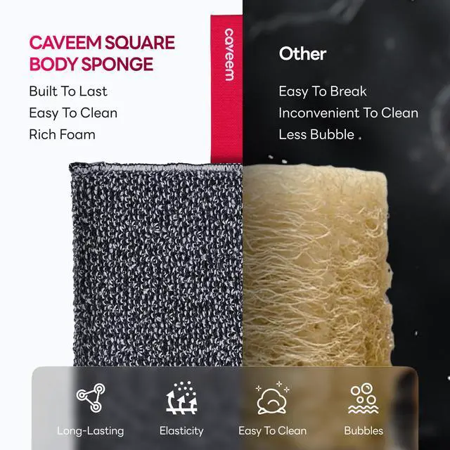 Alt view image 5 of 7 - Exfoliating Body Scrubber, Rough Exfoliation Body Exfoliator Sponge for Remove Dead Skin, Body Exfoliating Sponges, Bath and Body Exfoliate Buffer, Mens and Womens Sponge for Shower (2 Pack)