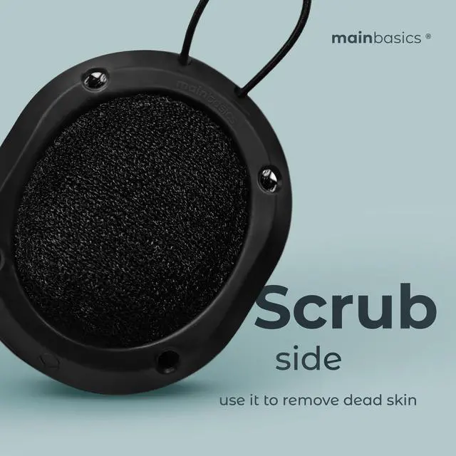 Alt view image 6 of 7 - Shower Tool Duo 2-1 Shower Loofah Sponge and Exfoliating Body Scrubber (2 Pack, Black)
