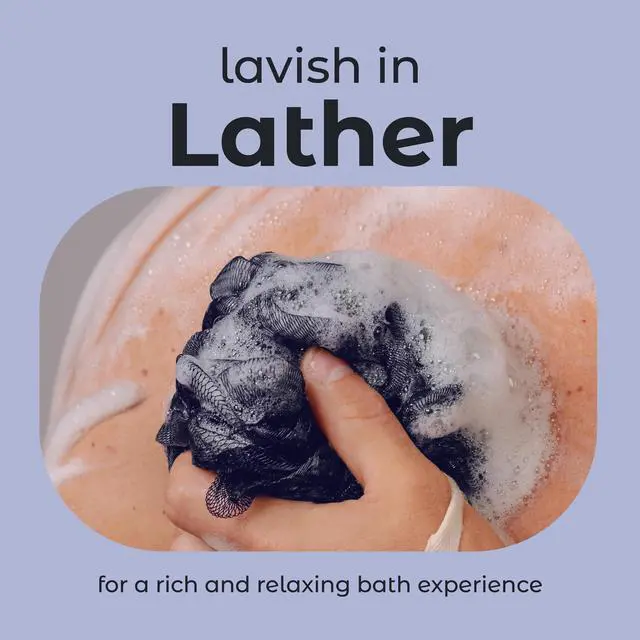 Alt view image 4 of 7 - Bath Shower Loofah Sponge Pouf Body Scrubber Exfoliator Body Wash Sponge (Set of 3, Black Ice)