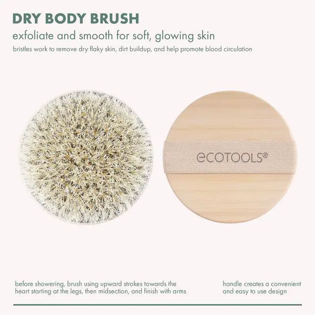 Alt view image 2 of 7 - Dry Body Brush, Cruelty-Free Bristles Exfoliate & Smooth Skin, Dry Brushing Removes Flaky Skin, May Help Improve Circulation & Tone, Eco-Friendly Skincare Tool, Vegan & Cruelty-Free, 1 Count