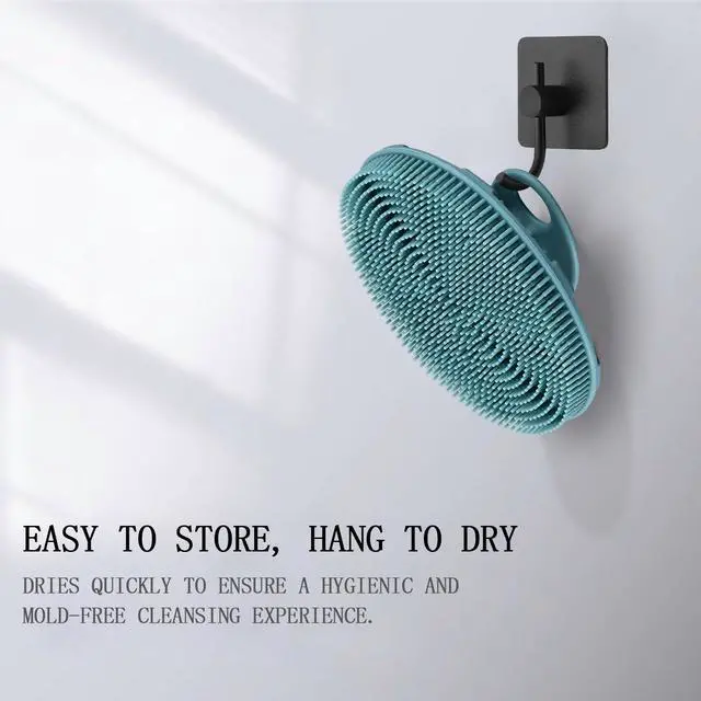 Alt view image 3 of 7 - Food-Grade Soft Silicone Body Scrubber Shower Brush Handheld Cleansing Skin Brush, Gentle Exfoliating and Lather Well (Dark Green)