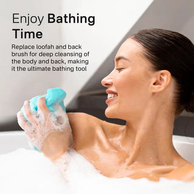 Alt view image 4 of 7 - Exfoliating Washcloth Towel, Exfoliating Body Scrubber, Back Scrubber for Shower Bath Washer, Japanese Exfoliating Wash Cloth, Korean Body Scrubber Exfoliator, Body Scrub Loofah Luffa Colors