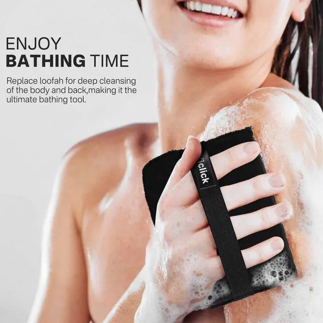 Alt view image 3 of 7 - Exfoliating Body Scrubber (2 Pack), Body Scrubber Exfoliator, Exfoliating Sponge for Shower Bath, Shower Loofah Luffa Lufa with Handle for Men Women, Dead Skin Exfoliator for Body Scrub