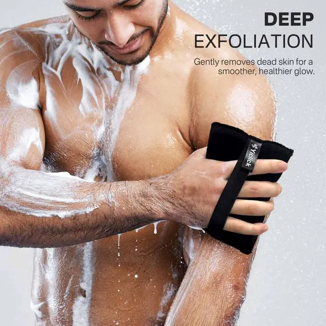 Alt view image 4 of 7 - Exfoliating Body Scrubber (2 Pack), Body Scrubber Exfoliator, Exfoliating Sponge for Shower Bath, Shower Loofah Luffa Lufa with Handle for Men Women, Dead Skin Exfoliator for Body Scrub