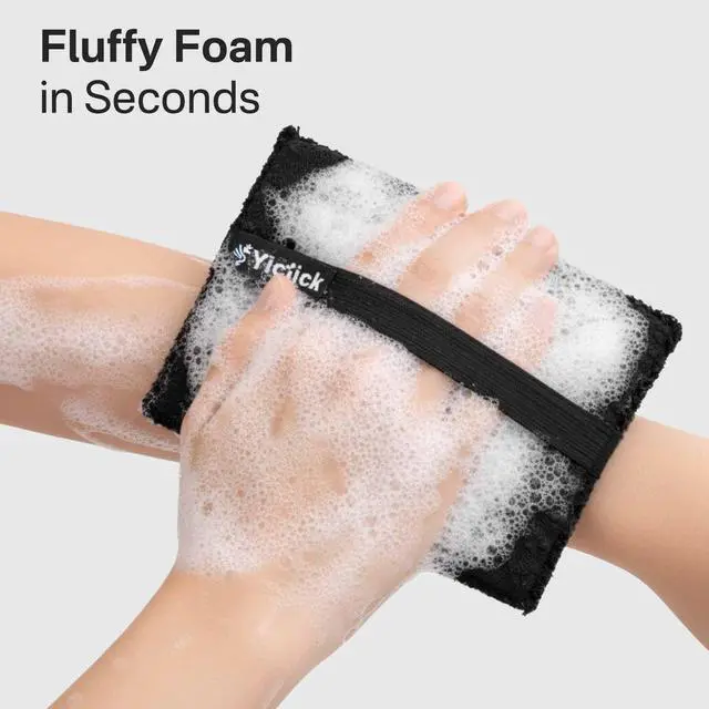 Alt view image 6 of 7 - Exfoliating Body Scrubber (2 Pack), Body Scrubber Exfoliator, Exfoliating Sponge for Shower Bath, Shower Loofah Luffa Lufa with Handle for Men Women, Dead Skin Exfoliator for Body Scrub