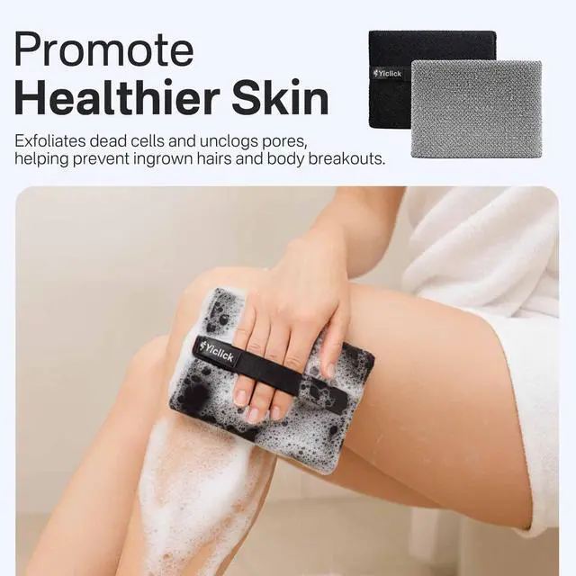 Alt view image 7 of 7 - Exfoliating Body Scrubber (2 Pack), Body Scrubber Exfoliator, Exfoliating Sponge for Shower Bath, Shower Loofah Luffa Lufa with Handle for Men Women, Dead Skin Exfoliator for Body Scrub