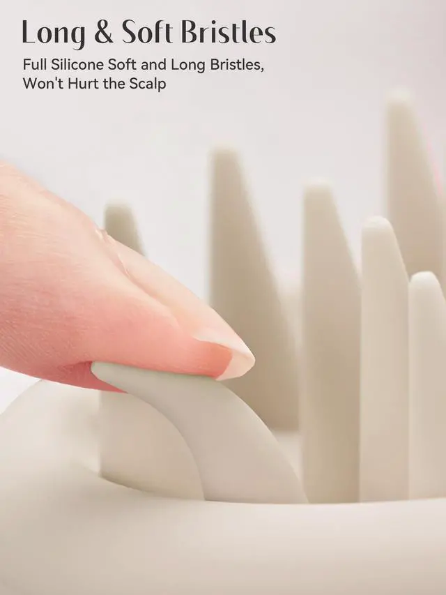 Alt view image 2 of 7 - Scalp Massager Hair Growth, Scalp Scrubber with Soft Bristles, Integrated Silicone Design, Scalp Exfoliator for Dandruff Removal & Relax Scalp, Shampoo Brush Fit Wet Dry Hair Use, Oatmeal