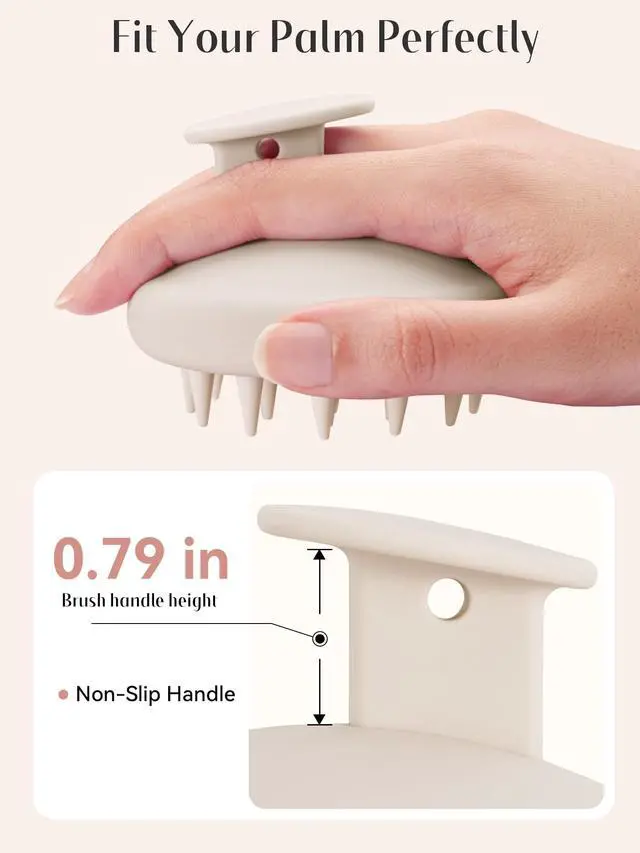 Alt view image 3 of 7 - Scalp Massager Hair Growth, Scalp Scrubber with Soft Bristles, Integrated Silicone Design, Scalp Exfoliator for Dandruff Removal & Relax Scalp, Shampoo Brush Fit Wet Dry Hair Use, Oatmeal