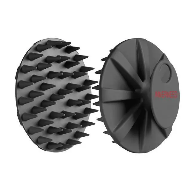 Alt view image 7 of 7 - One-piece Silicone Scalp Massager Shampoo Brush Hair Wash Scrubber, Black