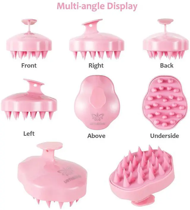 Alt view image 5 of 7 - Soft Silicone Hair Scalp Massager Shampoo Brush for Wet Dry Oily Curly Straight Thick Thin Rough Long Short Natural Men Women Kids Pets Hair Care ToolsPink