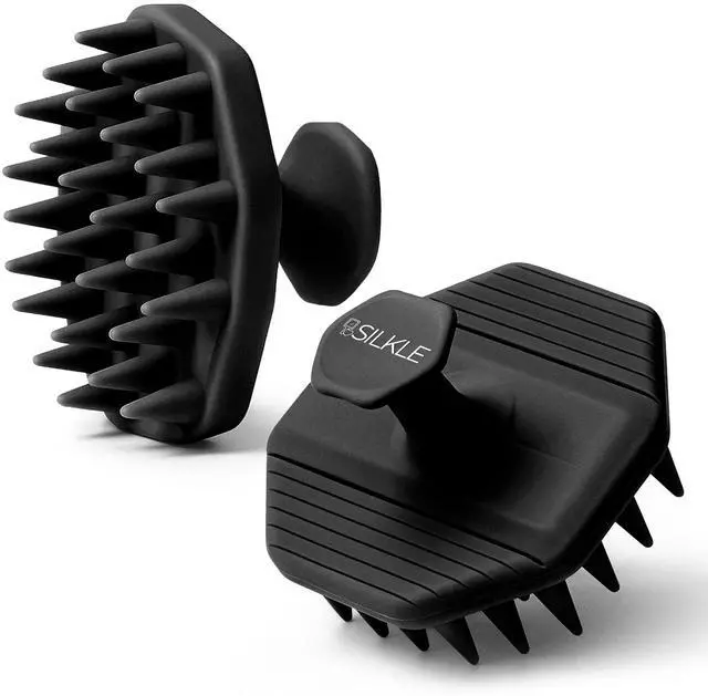Main image of Scalp Massager Shampoo Brush Silicone Scalp Scrubber for Hair Growth & Dandruff Removal, One-Piece, Non-Slip Handle, Soft Bristles, Wet/Dry Shower Scalp Exfoliator for All Hair Types Black
