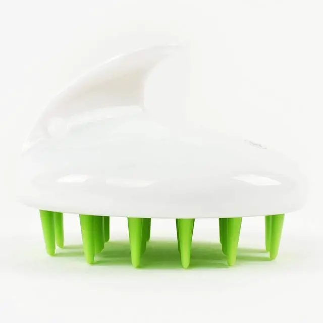 Alt view image 5 of 7 - Hair Shampoo Brush and Scalp Massager Care for Dandruff Removal, Scrubber, Hair Growth and Exfoliator with Flat and Pointed Soft Silicone Bristles for Women and Men - Green (ZMA-12-GR)