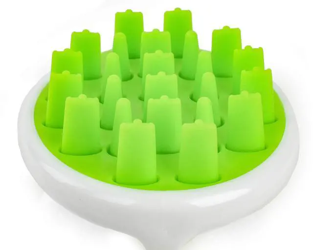 Alt view image 3 of 7 - Hair Shampoo Brush and Scalp Massager Care for Dandruff Removal, Scrubber, Hair Growth and Exfoliator with Flat and Pointed Soft Silicone Bristles for Women and Men - Green (ZMA-12-GR)