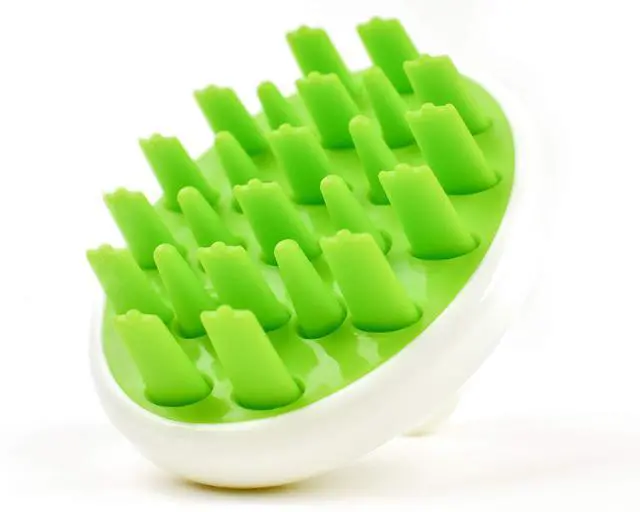 Main image of Hair Shampoo Brush and Scalp Massager Care for Dandruff Removal, Scrubber, Hair Growth and Exfoliator with Flat and Pointed Soft Silicone Bristles for Women and Men - Green (ZMA-12-GR)
