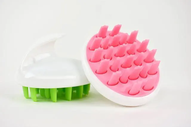 Alt view image 7 of 7 - Hair Shampoo Brush and Scalp Massager Care for Dandruff Removal, Scrubber, Hair Growth and Exfoliator with Flat and Pointed Soft Silicone Bristles for Women and Men - Green (ZMA-12-GR)