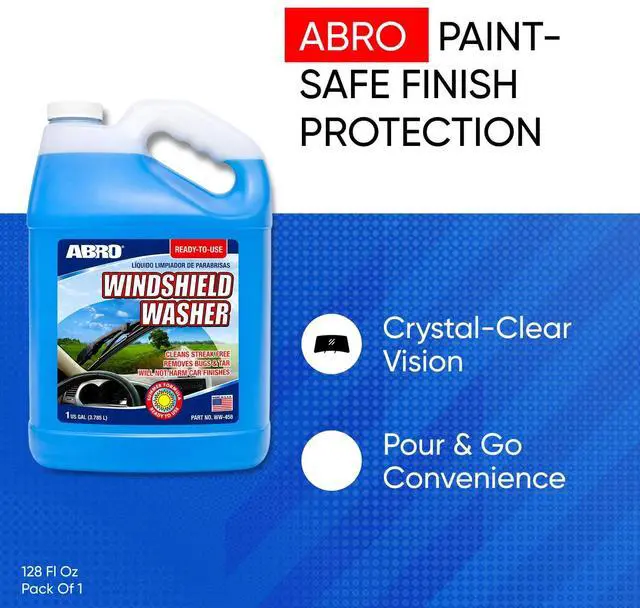 Alt view image 2 of 7 - Windshield Washer Fluid Ready to Use Formula - 1 Gallon, Pre-Mixed, Streak-Free Cleanliness, 2-In-1 Removes Bugs & Tar