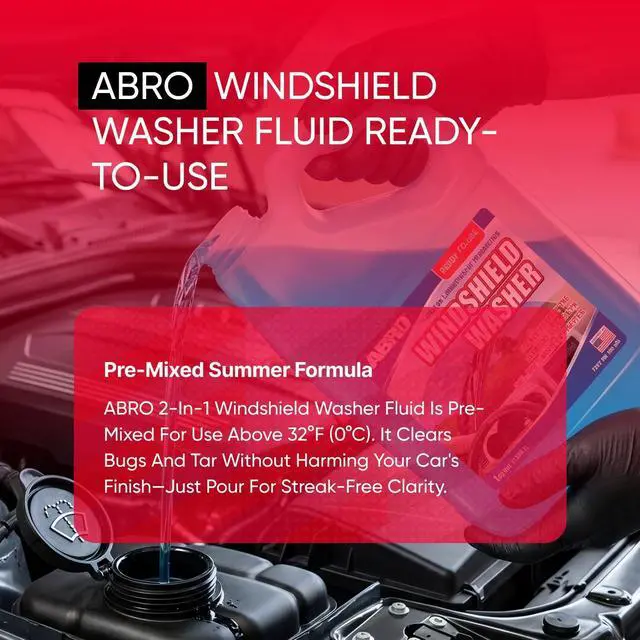 Alt view image 4 of 7 - Windshield Washer Fluid Ready to Use Formula - 1 Gallon, Pre-Mixed, Streak-Free Cleanliness, 2-In-1 Removes Bugs & Tar
