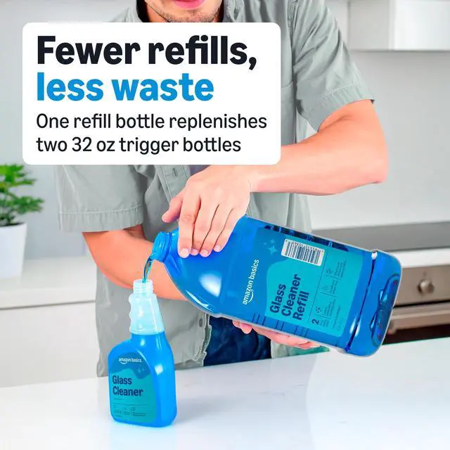 Alt view image 5 of 6 - Glass Cleaner Refill, Streak-Free, Cleans Windows and Mirrors with Sparkling Shine, Economical, 67.6 Fl Oz, 1-Pack