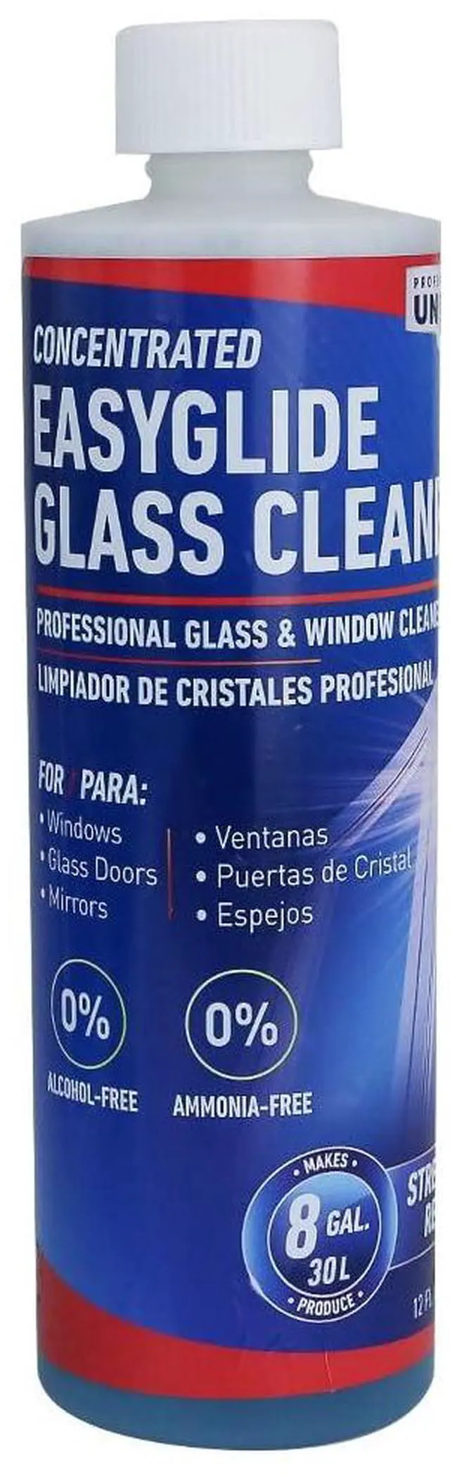 Main image of Professional Streak-Free EasyGlide Glass Cleaner Concentrate, 12 oz, Ammonia-Free, Makes 8 Gallons of Solution, Safe for Tinted Windows, LOW-E, Windshields, and Mirrors