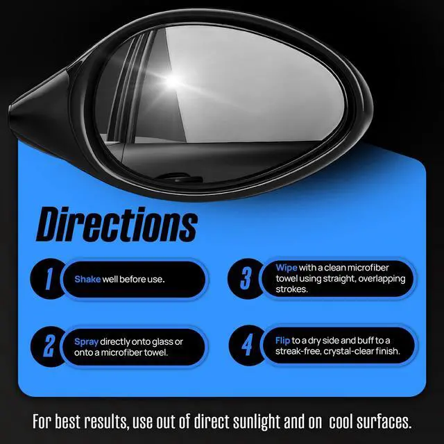 Alt view image 5 of 7 - Car Glass Cleaner (16 fl oz) Ammonia-Free Window Cleaner Spray for Interior & Exterior Auto Glass Anti-Fog, Streak-Free Car Cleaning Supplies for Tint, Mirrors & Screens