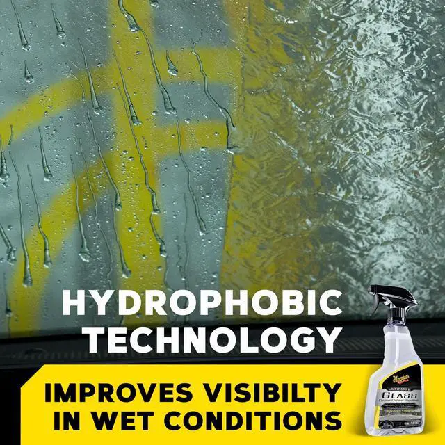 Alt view image 2 of 6 - Ultimate Glass Cleaner & Water Repellent - Premium Glass and Window Cleaner for Quick Cleaning with Hydrophobic Technology that Acts as a Rain Repellent Improving Visibility in Rain - 16oz