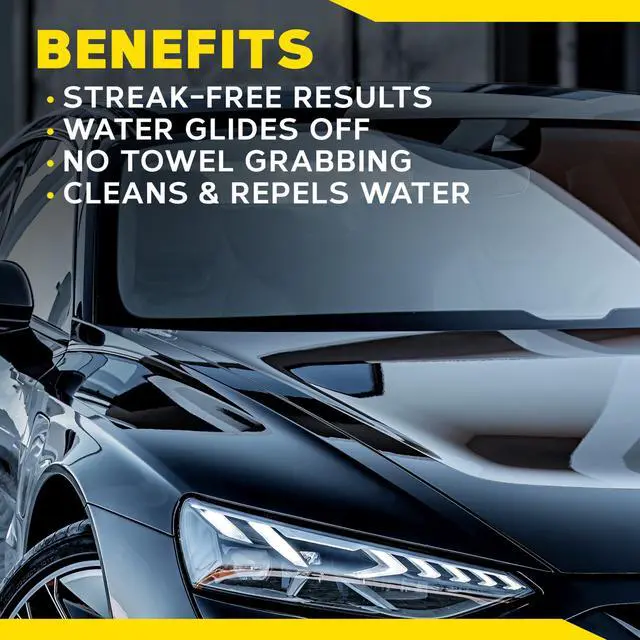 Alt view image 5 of 6 - Ultimate Glass Cleaner & Water Repellent - Premium Glass and Window Cleaner for Quick Cleaning with Hydrophobic Technology that Acts as a Rain Repellent Improving Visibility in Rain - 16oz