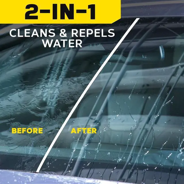 Alt view image 6 of 6 - Ultimate Glass Cleaner & Water Repellent - Premium Glass and Window Cleaner for Quick Cleaning with Hydrophobic Technology that Acts as a Rain Repellent Improving Visibility in Rain - 16oz