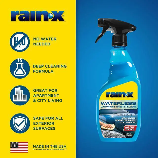 Alt view image 2 of 6 - 620143 Waterless Car Wash and Rain Repellent, 23 fl. oz. Rinseless Cleaner Spray for a Spot Free Finish, Perfect for Quick and Easy Detailing. Premium No Rinse for on the go Washing