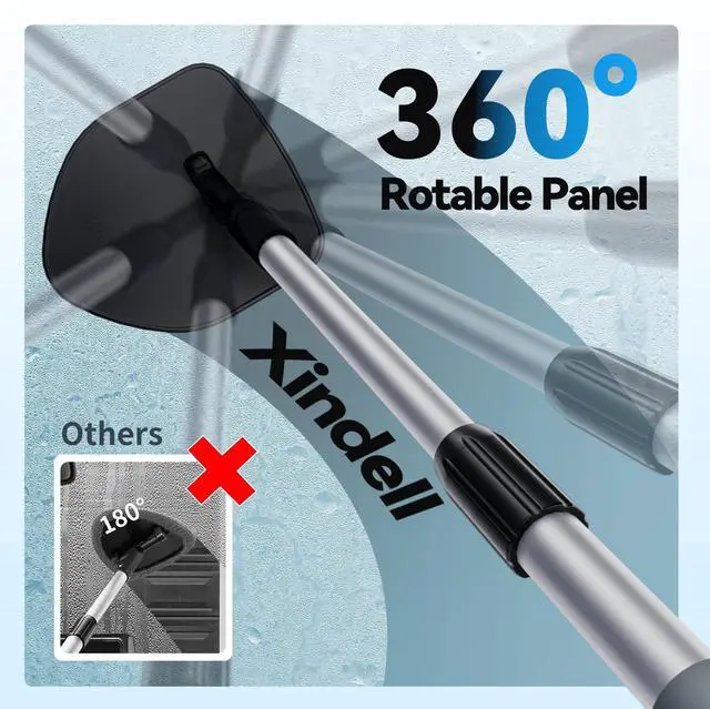 Alt view image 7 of 7 - Windshield Cleaner Tool, Car Window Cleaning Kit with 4 Reusable Microfiber Pads, Extendable Handle & 360° Rotating Head, Safety Hammer, Streak-Free Auto Glass Wiper for Car Truck SUV RV