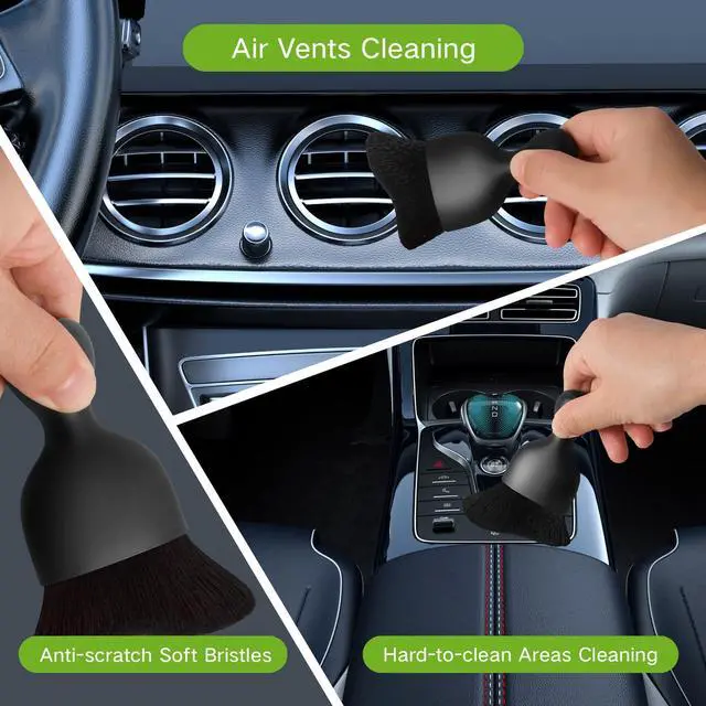 Alt view image 6 of 7 - 11pcs Windshield Cleaner Tool, Car Window Cleaning Wash Kit with 6 Reusable Microfiber Pads 2 Spray Bottles and Extendable Handles Auto Glass Wiper Kit, Green