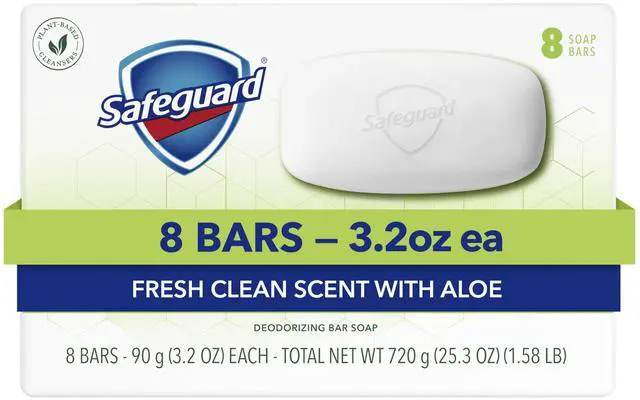 Main image of Micellar Deep Cleansing Bath Bar Soap, Washes Away 99 Percent of Bacteria, Leaves Skin Soft, Made with Plant Based Cleansers, Fresh Clean Scent with Aloe, 3.2 oz (8 Count)
