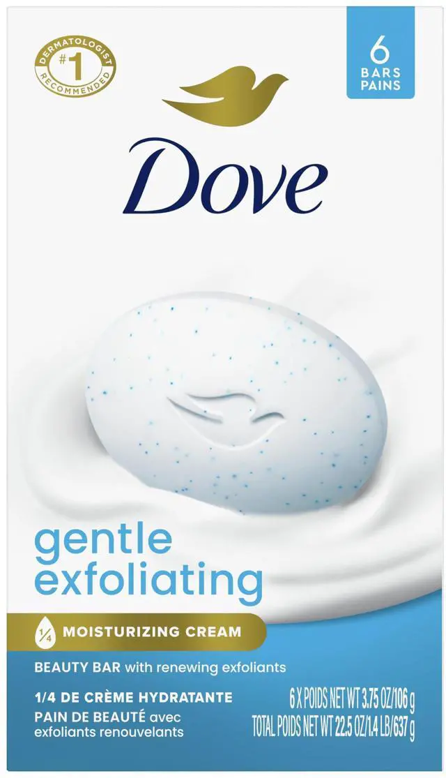 Main image of Beauty Bar Gentle Exfoliating With Mild Cleanser 6 Bars More Moisturizing Than Bar Soap For Softer And Smoother Skin 3.75 oz
