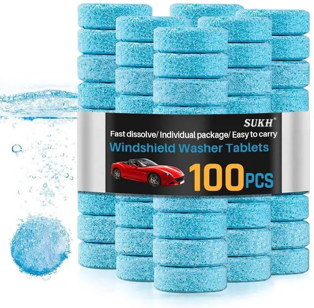 Main image of Sukh Car Windshield Washer Tablets - Washer Fluid Tablets Glass Cleaner Concentrate Car Windshield Wiper Fluid Car Windshield Cleaner Automotive Glass Cleaner
