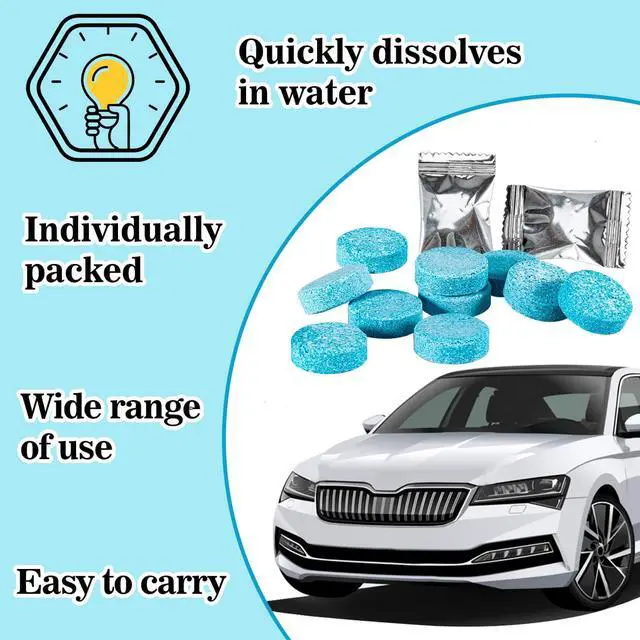 Alt view image 4 of 7 - Sukh Car Windshield Washer Tablets - Washer Fluid Tablets Glass Cleaner Concentrate Car Windshield Wiper Fluid Car Windshield Cleaner Automotive Glass Cleaner
