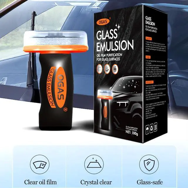 Alt view image 2 of 6 - Windshield Cleaner Tool for Automotive Windshield, Window Cleaner Glass Oil Film Cleaner for Car Window Mirror Improve Windshield Clarity and Visibility for Safe Driving (1)