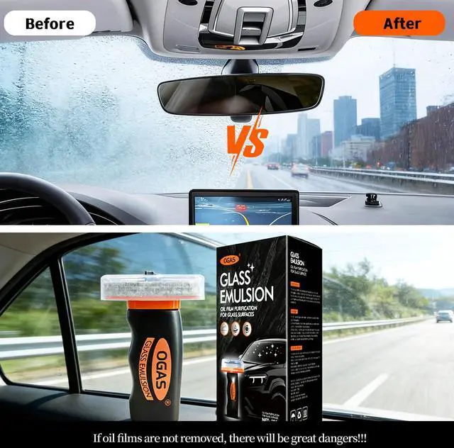 Alt view image 4 of 7 - 1PCS Glass Oil Film Remover for Car Windshield, Glass Emulsion Cleaner with Cleaning Board, Handle Oil Film Remover For Cars Window, Windshield Cleaner Tool for Crystal Clear Driving View