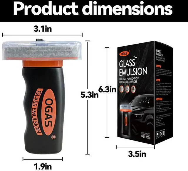 Alt view image 5 of 7 - 1PCS Glass Oil Film Remover for Car Windshield, Glass Emulsion Cleaner with Cleaning Board, Handle Oil Film Remover For Cars Window, Windshield Cleaner Tool for Crystal Clear Driving View