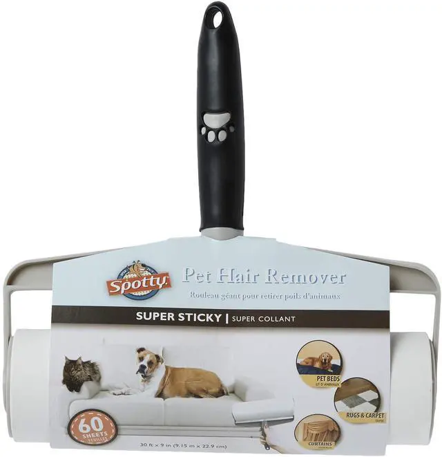 Main image of Supersize Extra Sticky, Adhesive Lint Roller, Pet Cat & Dog Hair Remover for Clothes and Furniture, 60 Sheet ct Black