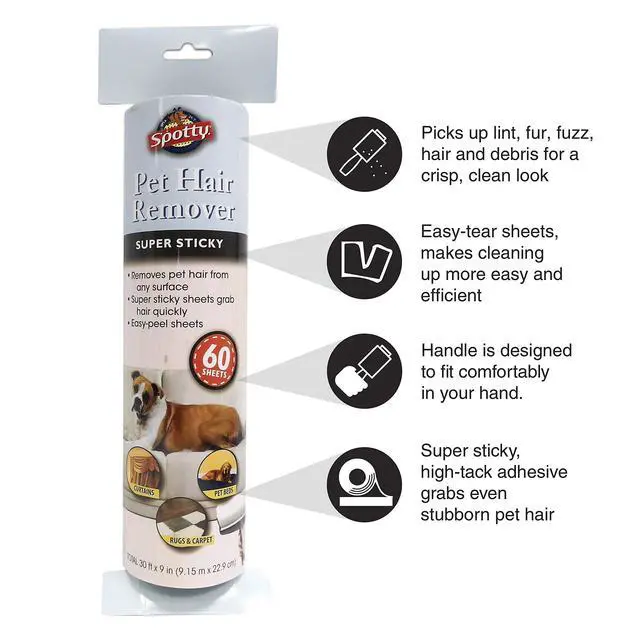 Alt view image 3 of 4 - Supersize Extra Sticky, Adhesive Lint Roller Refill, Pet Cat & Dog Hair Remover for Clothes and Furniture, 60 Sheet ct