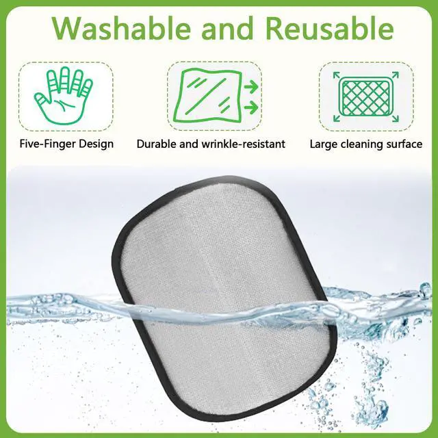 Alt view image 7 of 7 - Electrostatic Pet Hair Remover Glove Reusable Lint Roller Alternative for Furniture, Carpet & Clothes Washable Dog & Cat Hair Brush with Strong Grip No Sticky Refills Needed(1PCS)