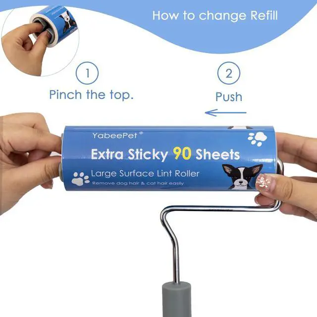 Alt view image 3 of 6 - Extra Sticky Large Surface Lint Roller, 6.3'' Giant Lint Roller for Pet Hair, Lint Remover Roller for Cat Hair, Clothes, Furniture (1 Handle + 270 Sheets)