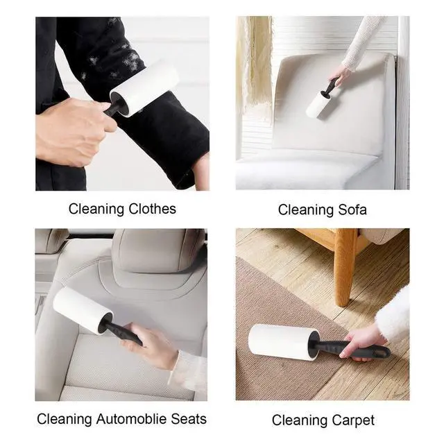 Alt view image 3 of 7 - Lint Rollers for Pet Hair Extra Sticky, Pet Hair Remover Set Brush for Dog & Cat Hair Removal, Clothes, Furniture, 2 Handles with 4 Refills, 240 Total Sheets