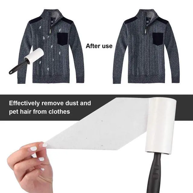 Alt view image 4 of 7 - Lint Rollers for Pet Hair Extra Sticky, Pet Hair Remover Set Brush for Dog & Cat Hair Removal, Clothes, Furniture, 2 Handles with 4 Refills, 240 Total Sheets