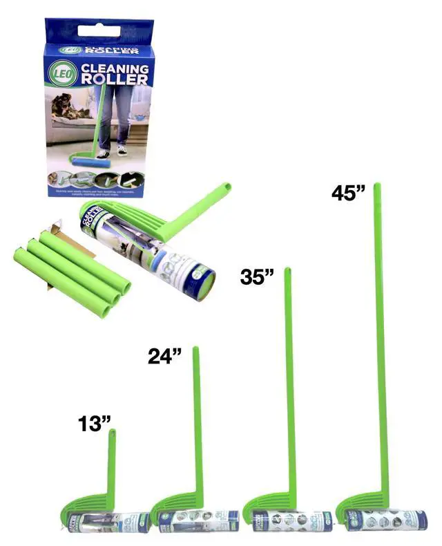 Alt view image 2 of 7 - 10-Inch Wide Lint Roller with Extendable Handle, Includes 1 Refill (25 Sheets), Extra Sticky for Pet Hair, Carpet & Floor Cleaning (1 Mega Roller)