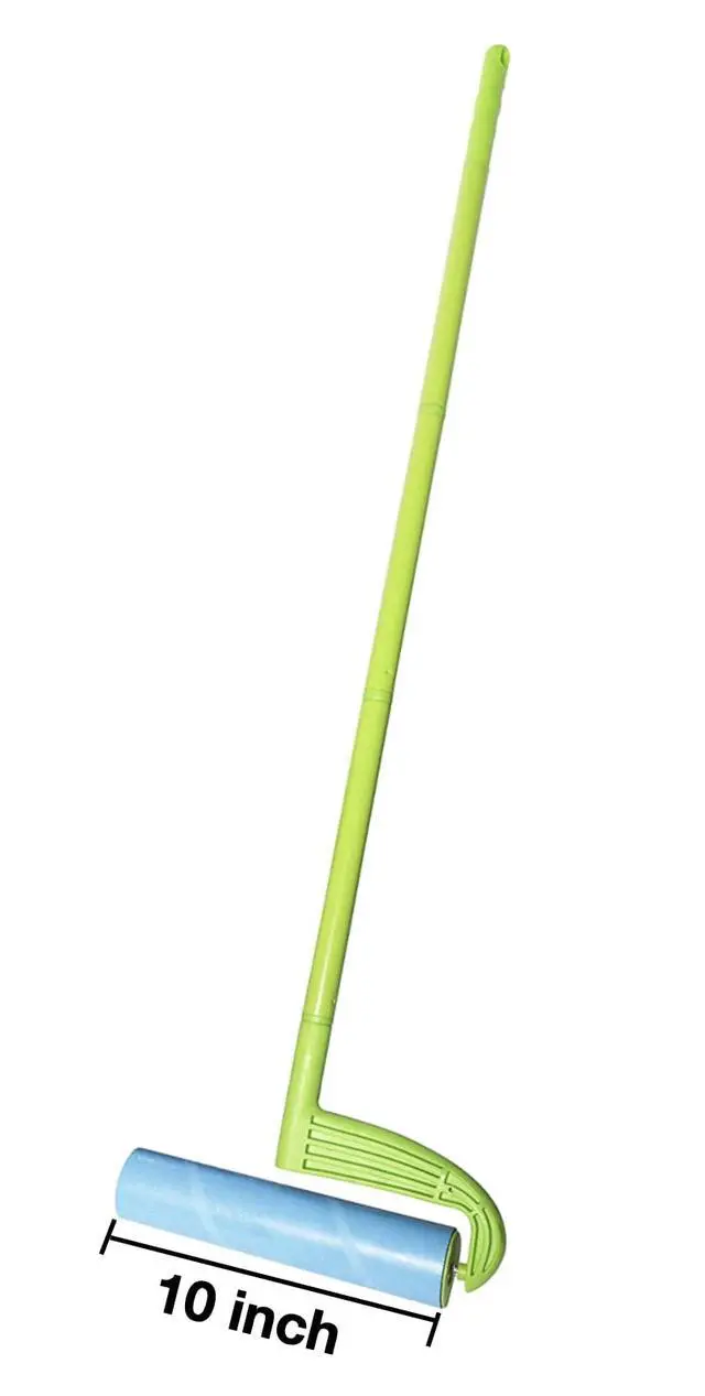 Alt view image 3 of 7 - 10-Inch Wide Lint Roller with Extendable Handle, Includes 1 Refill (25 Sheets), Extra Sticky for Pet Hair, Carpet & Floor Cleaning (1 Mega Roller)