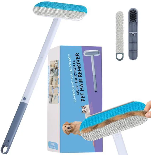 Main image of Pet Hair Remover for Furniture 23.2Inch Reusable Dog & Cat Hair Removal Brush, Washable Lint Cleaner with Long Handle, 4-in-1 Pet Hair Remover for Couch, Carpet, Clothes & Bedding