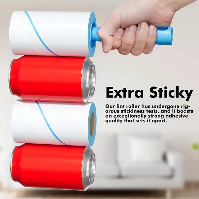 Alt view image 6 of 7 - Lint Rollers for Pet Hair Extra Sticky, 600 Sheets Mega Value Set Lint Rollers for Pet Hair Removal, Dog and Cat Lint Remover for Clothes, Furniture, Carpet