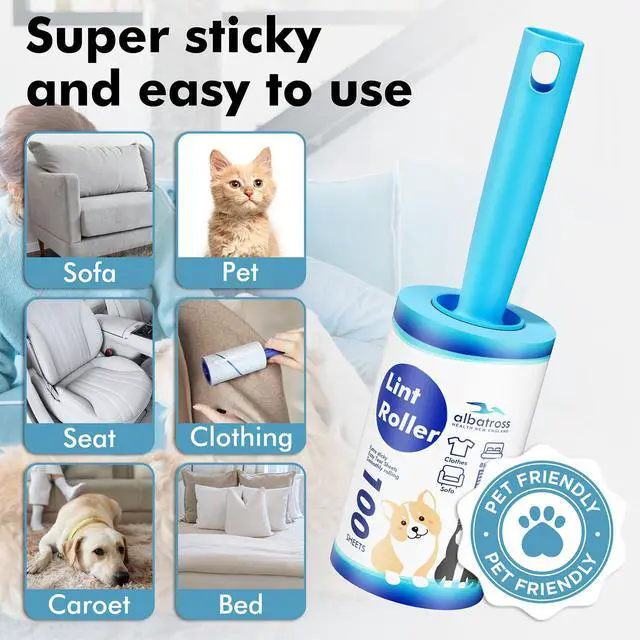 Alt view image 5 of 7 - Lint Rollers for Pet Hair Extra Sticky, 600 Sheets Mega Value Set Lint Rollers for Pet Hair Removal, Dog and Cat Lint Remover for Clothes, Furniture, Carpet