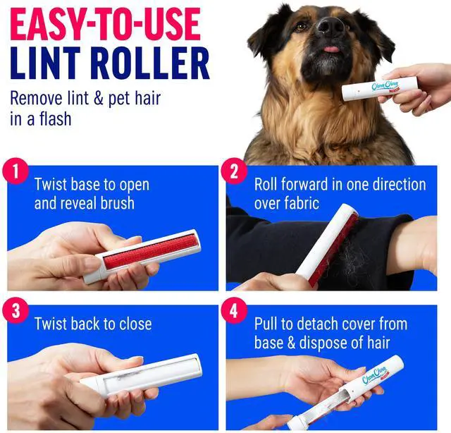 Alt view image 4 of 7 - Reusable Lint Roller Pet Hair Removal Tool for Clothes, Couches, Cars,Travel - Cat Dog Hair Remover, Compact, No Sticky Refills Needed (Travel Roller)